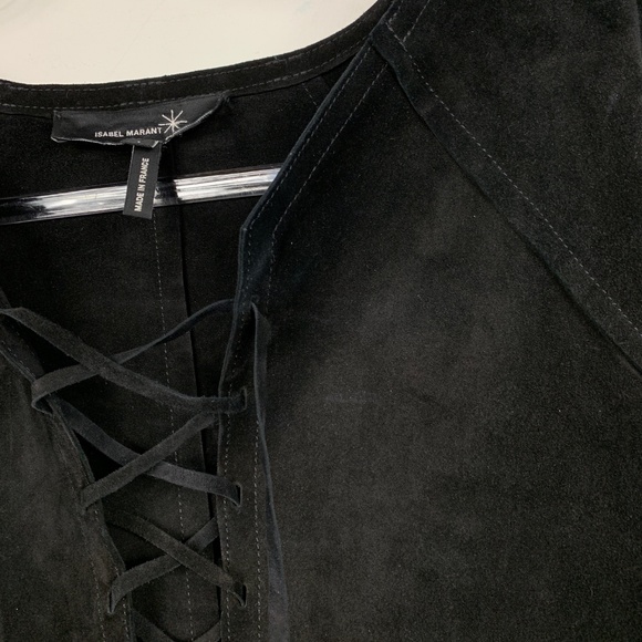 Isabel Marant Black Suede Lace-Up Faone Tunic - Picture 6 of 8